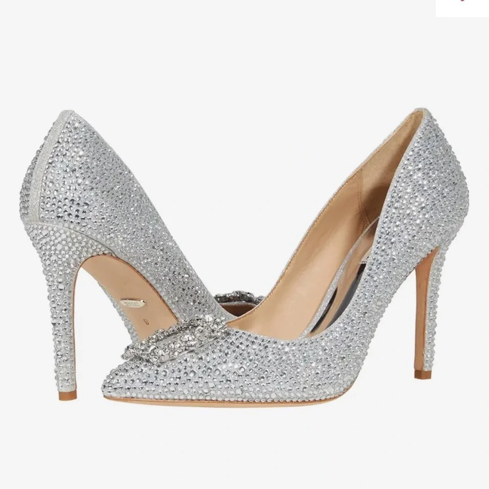 BADGLEY MISCHKA CHER II Crystal Wedding Shoes - Picture 1 of 14